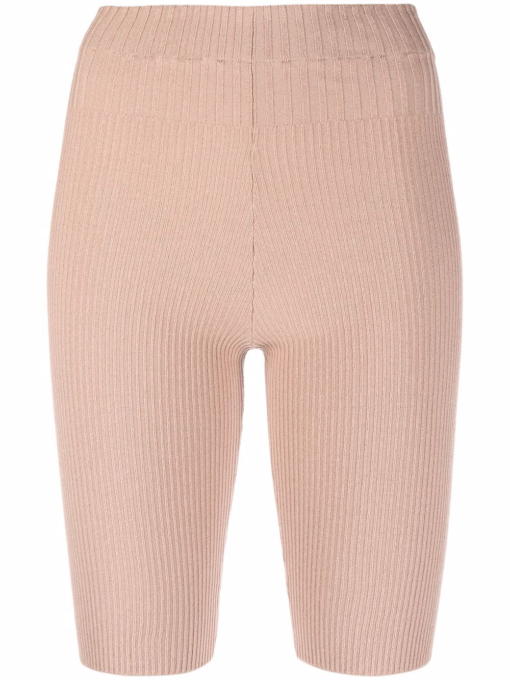 Ribbed-knit cycling shorts - Neutrals