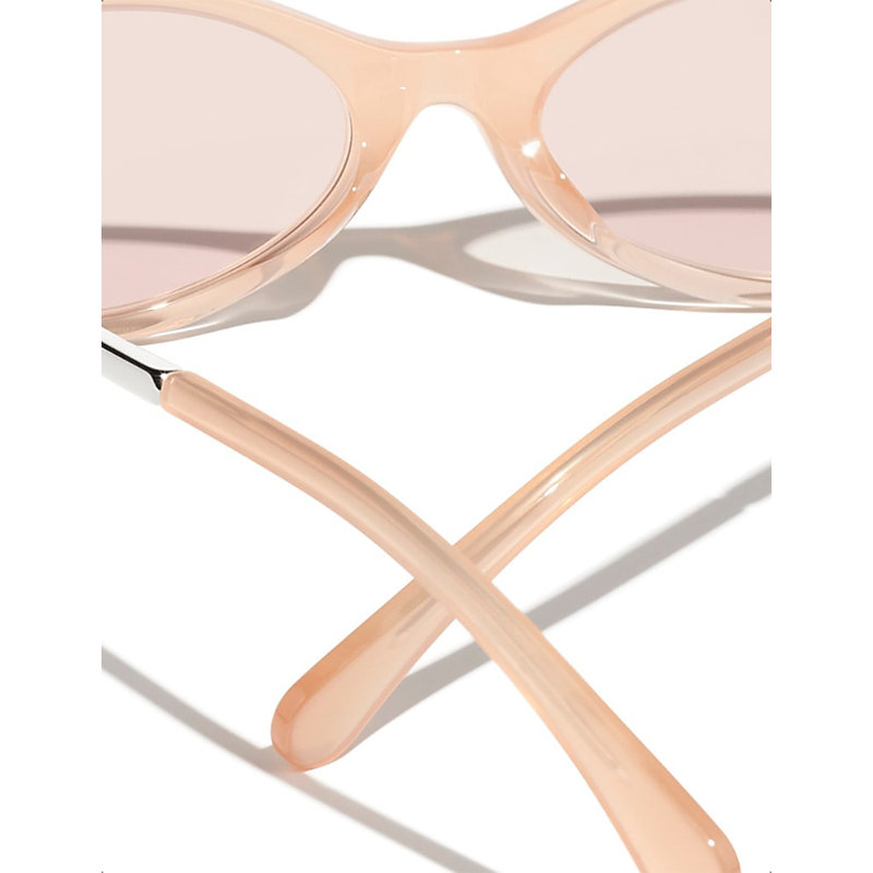 Womens Ch5565 Oval-Frame Acetate Sunglasses