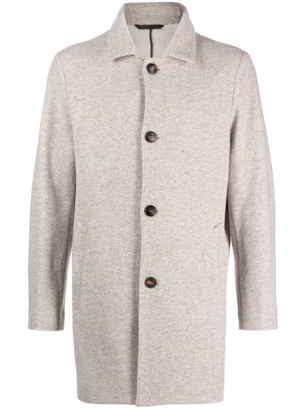 Virgin Wool-Blend Coat — Beige