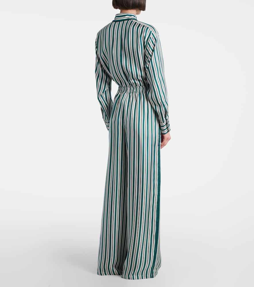 Ladino striped wide-leg silk twill pants
