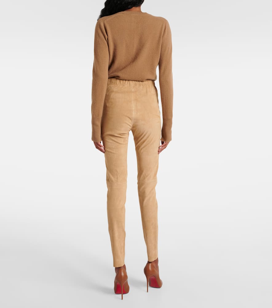 Joseph Mid-rise suede leggings
