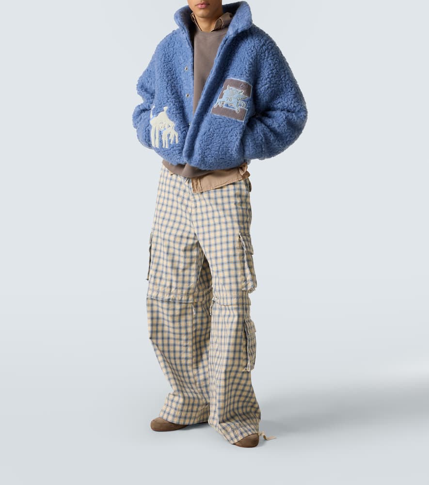Checked cotton cargo pants