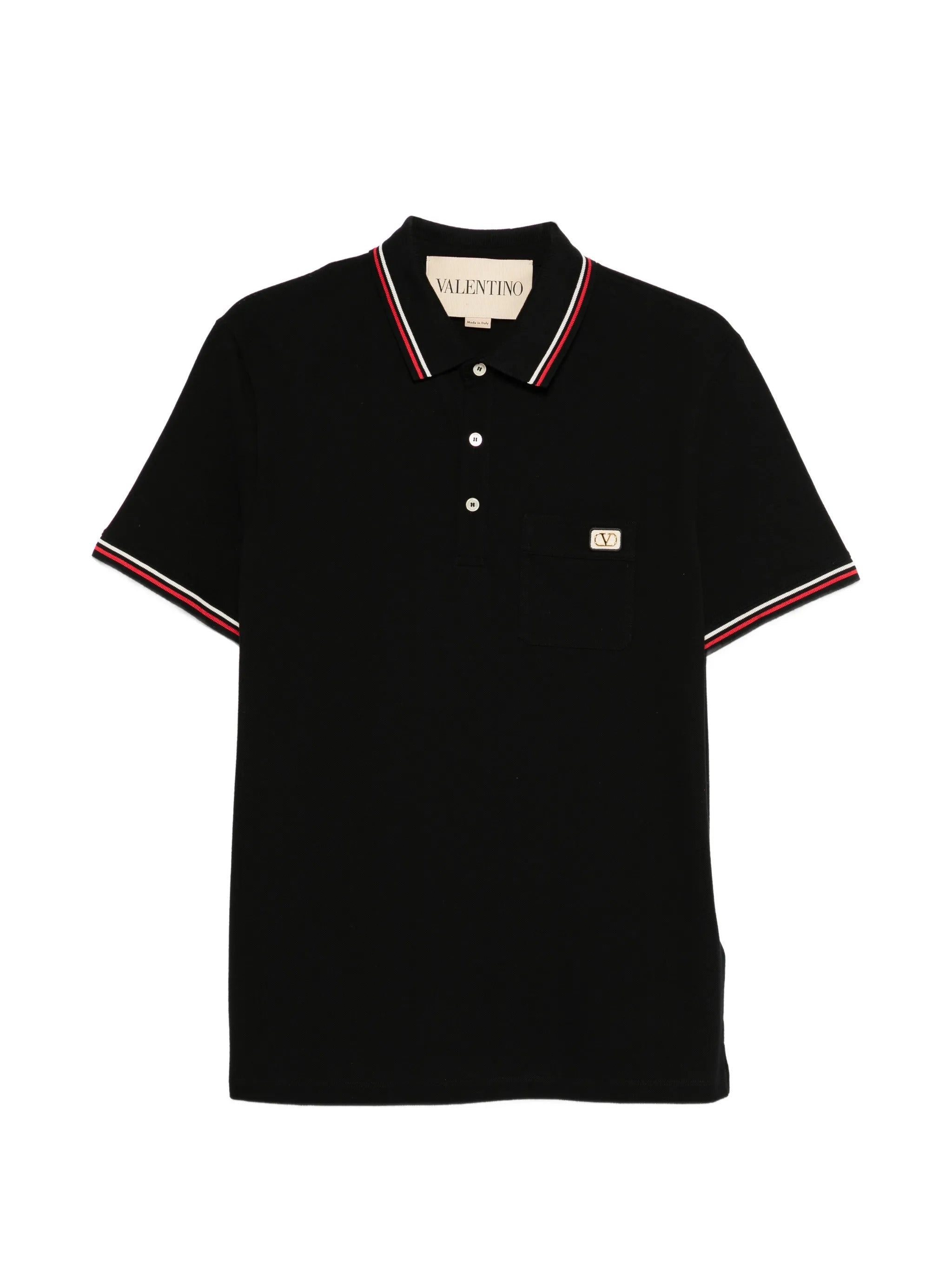 Signature Patch Polo Shirt with Front Half Button Placket and Ribbed Trim
