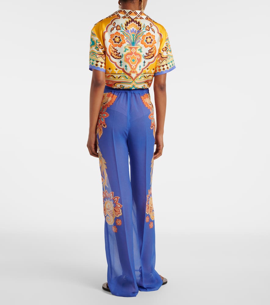 Paisley wide-leg pants