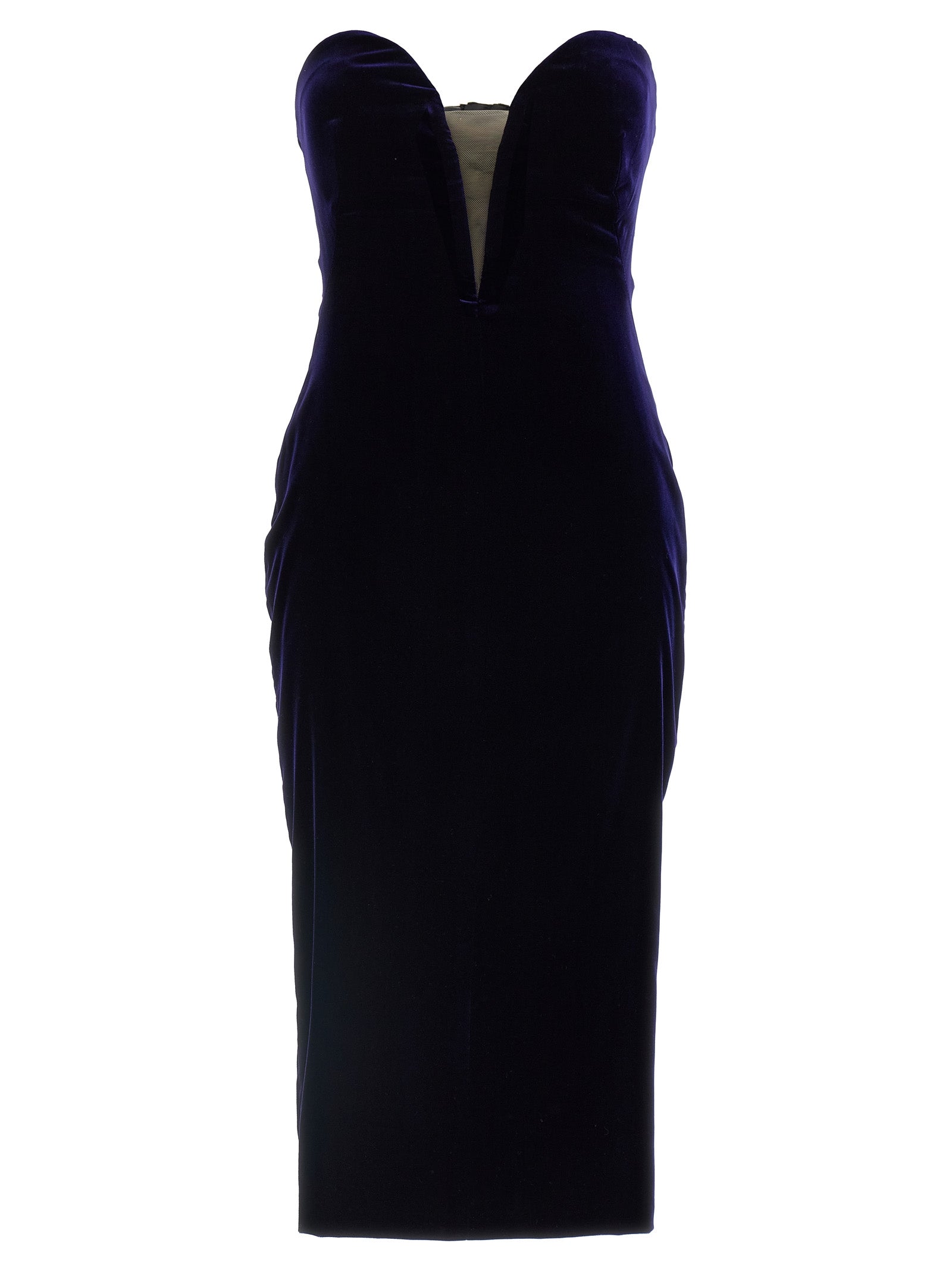 Velvet Off-the-Shoulder Dress — Blue