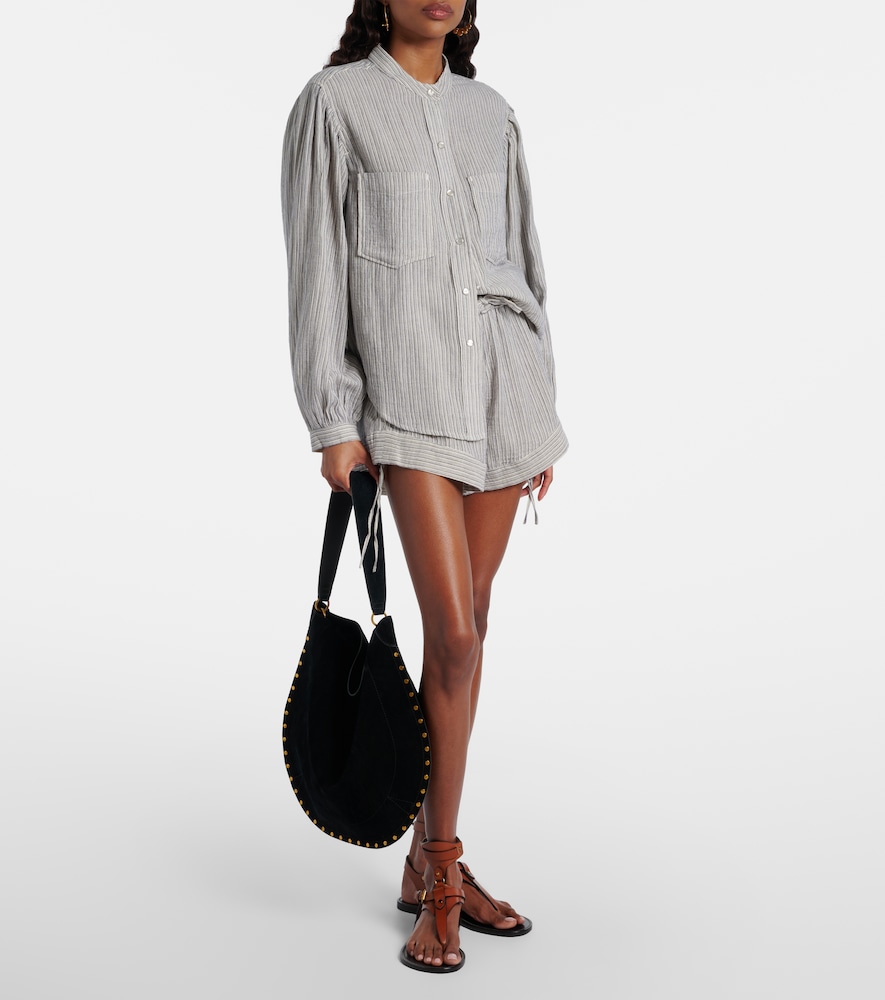 Thaliany striped cotton shorts