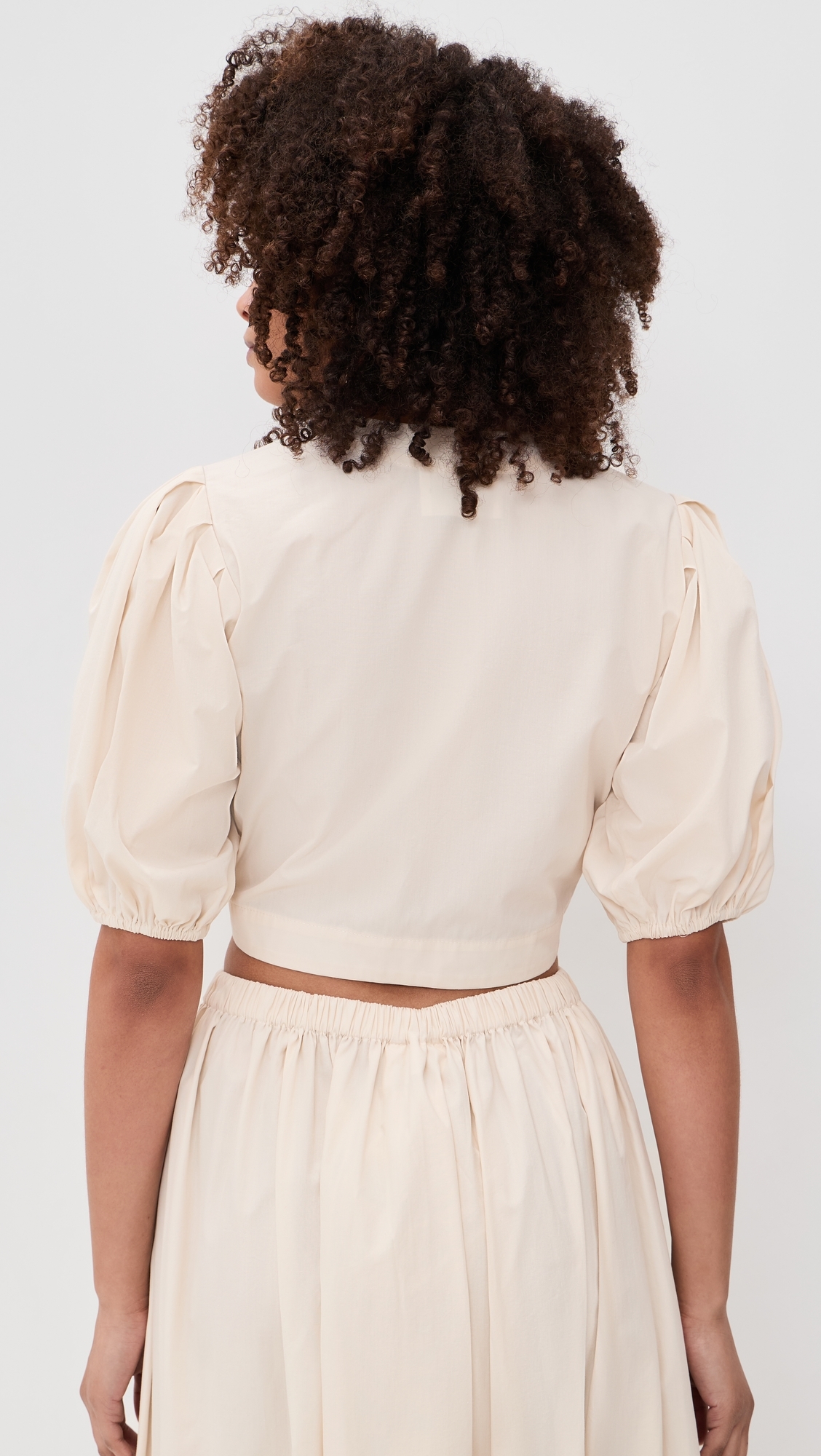 Pouf Tie Blouse Natural Poplin