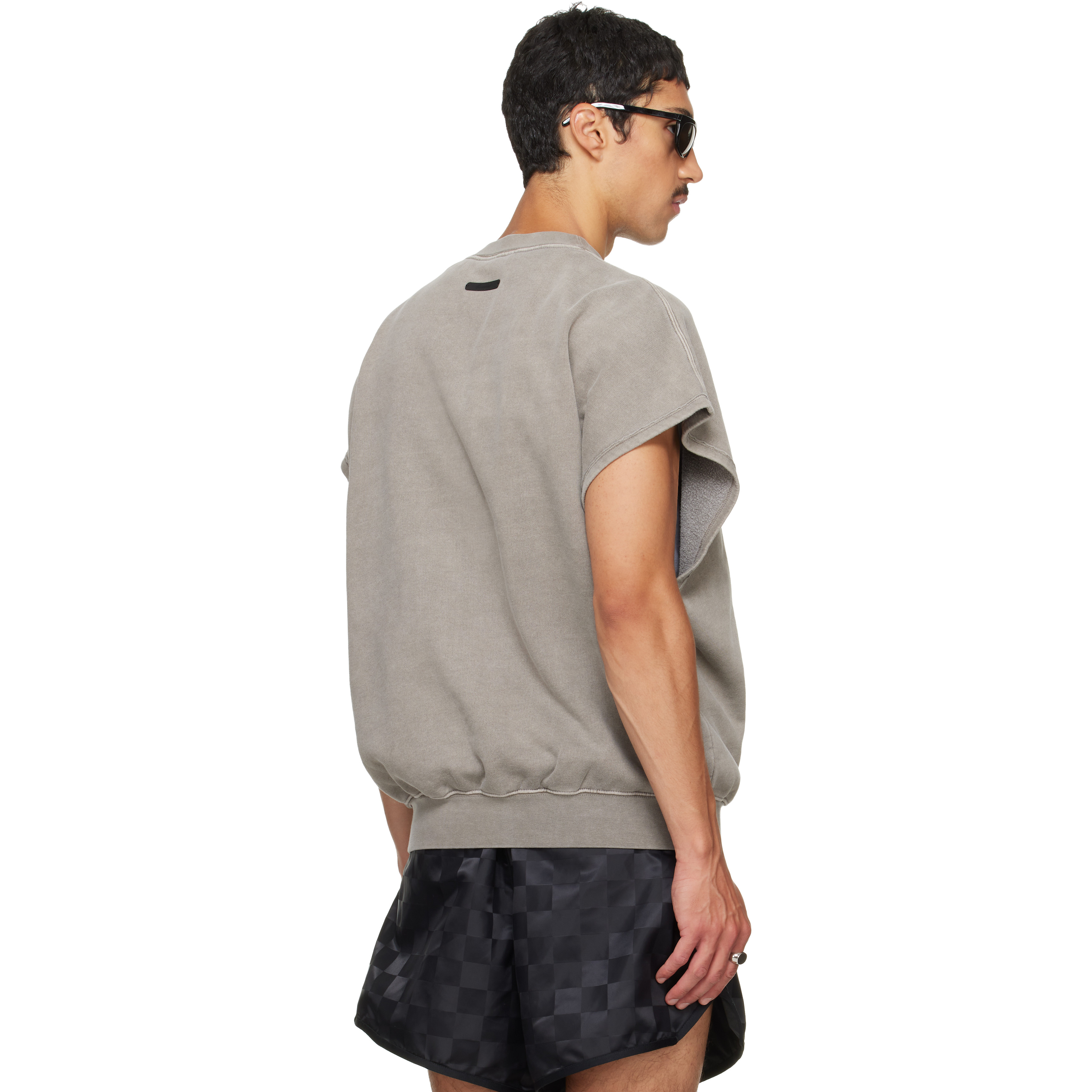 Gray Relaxed Fleece Cutoff Sweatshirt