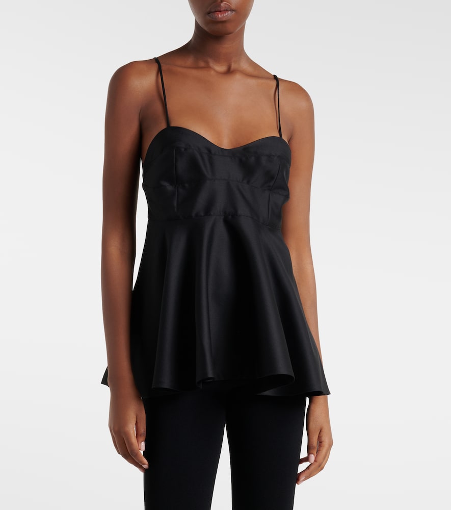 Róhe Peplum wool and silk bustier top