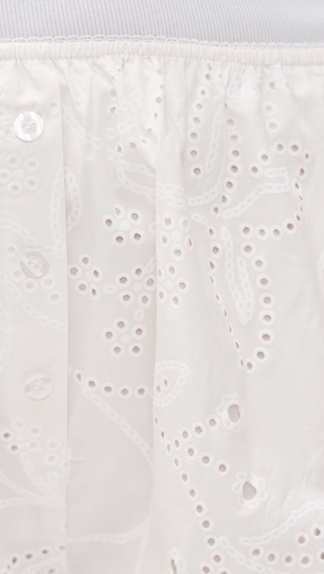 Eyelet Mini Shorts Off White