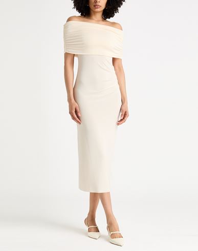 Woman Maxi dress Cream Size 2 Acetate, Polyamide, Elastane