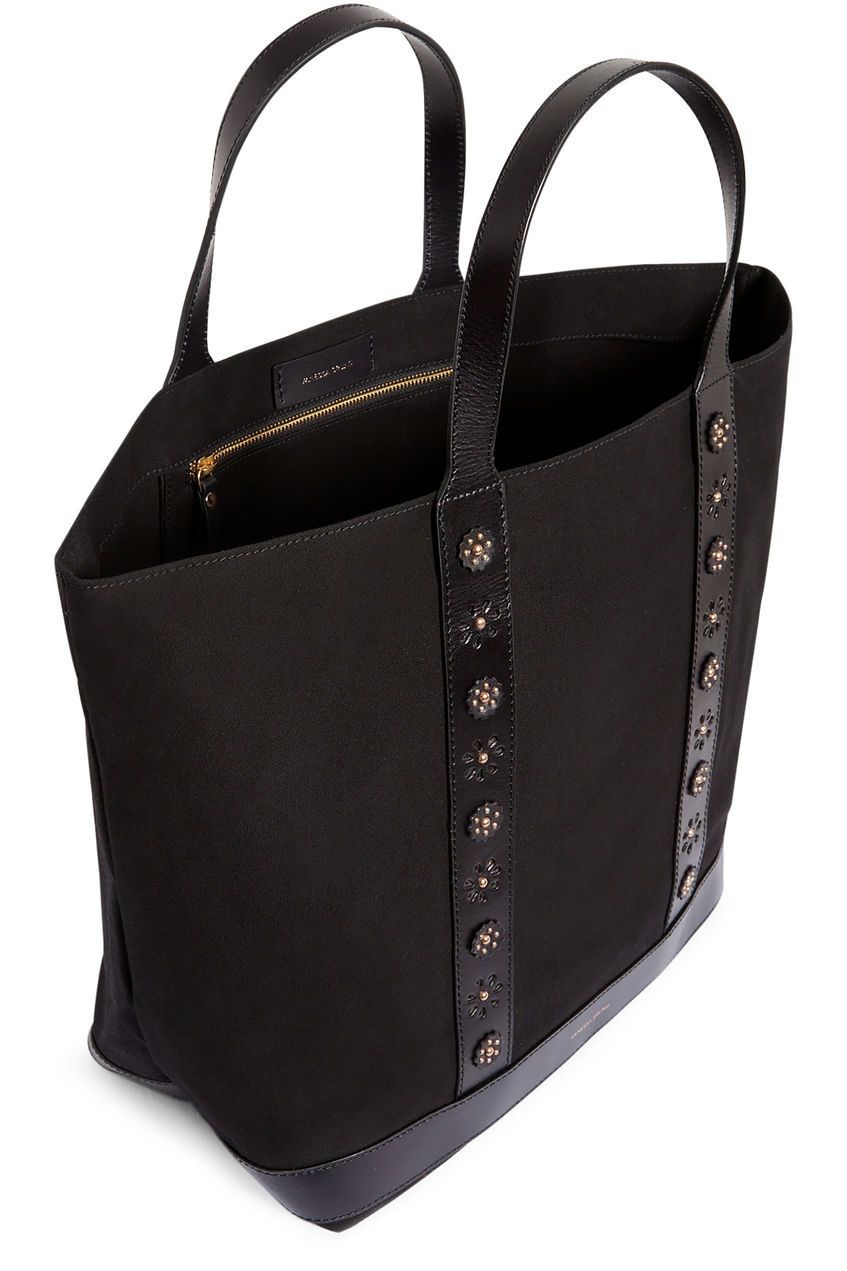 Canvas leather L cabas tote bag
