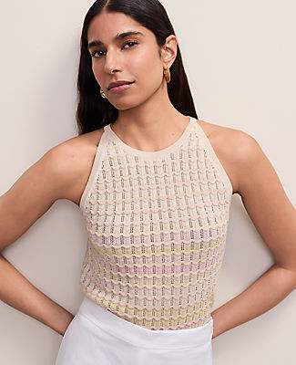 Ann Taylor Petite Halter Sweater Shell Top in Ombré