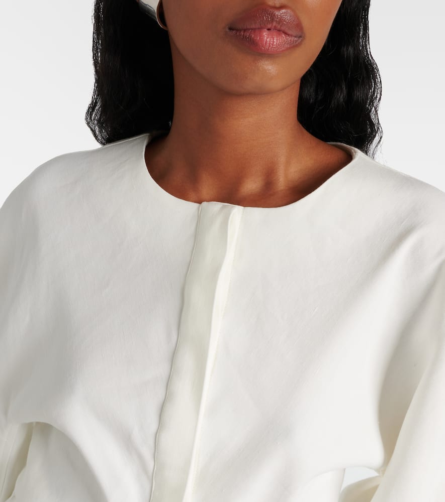 Linen-blend top