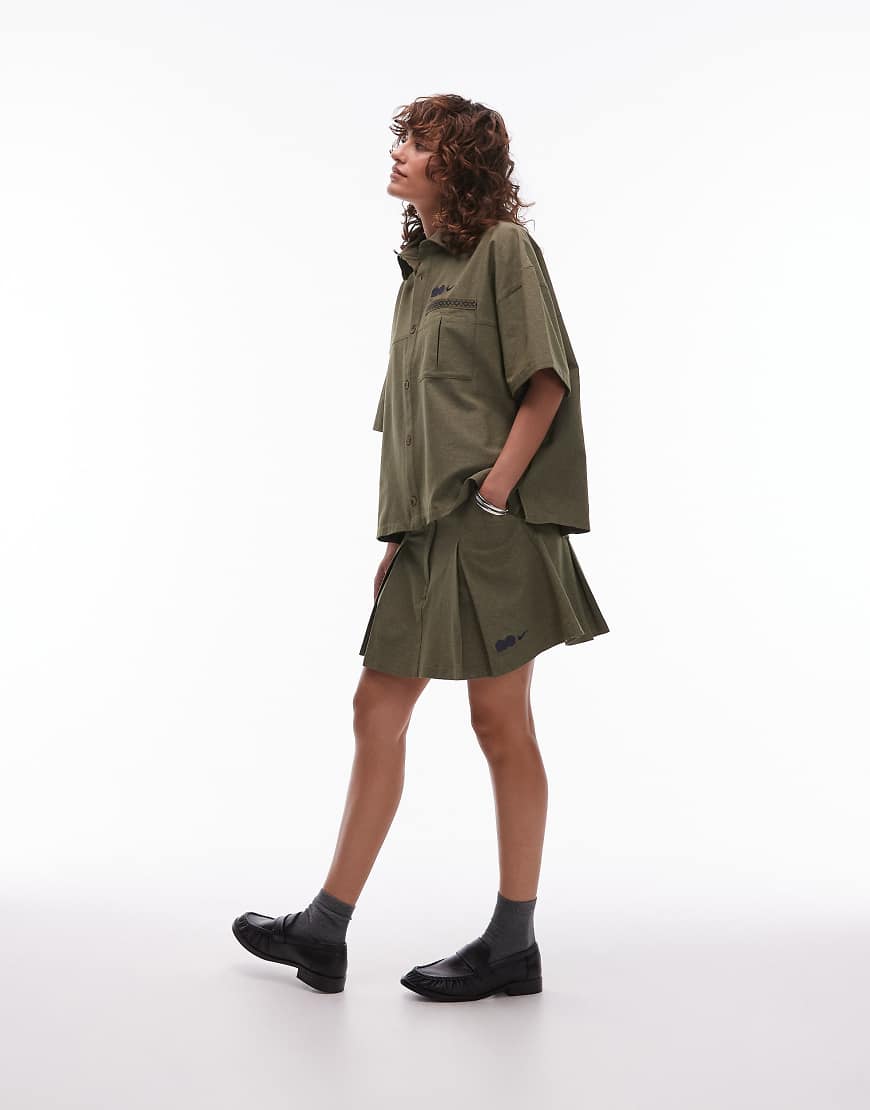 NSW Naomi Osaka mini skirt in khaki-Black