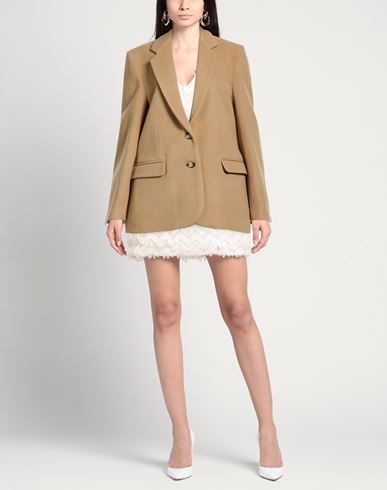 Woman Coat Sand Size 4 Wool, Cashmere
