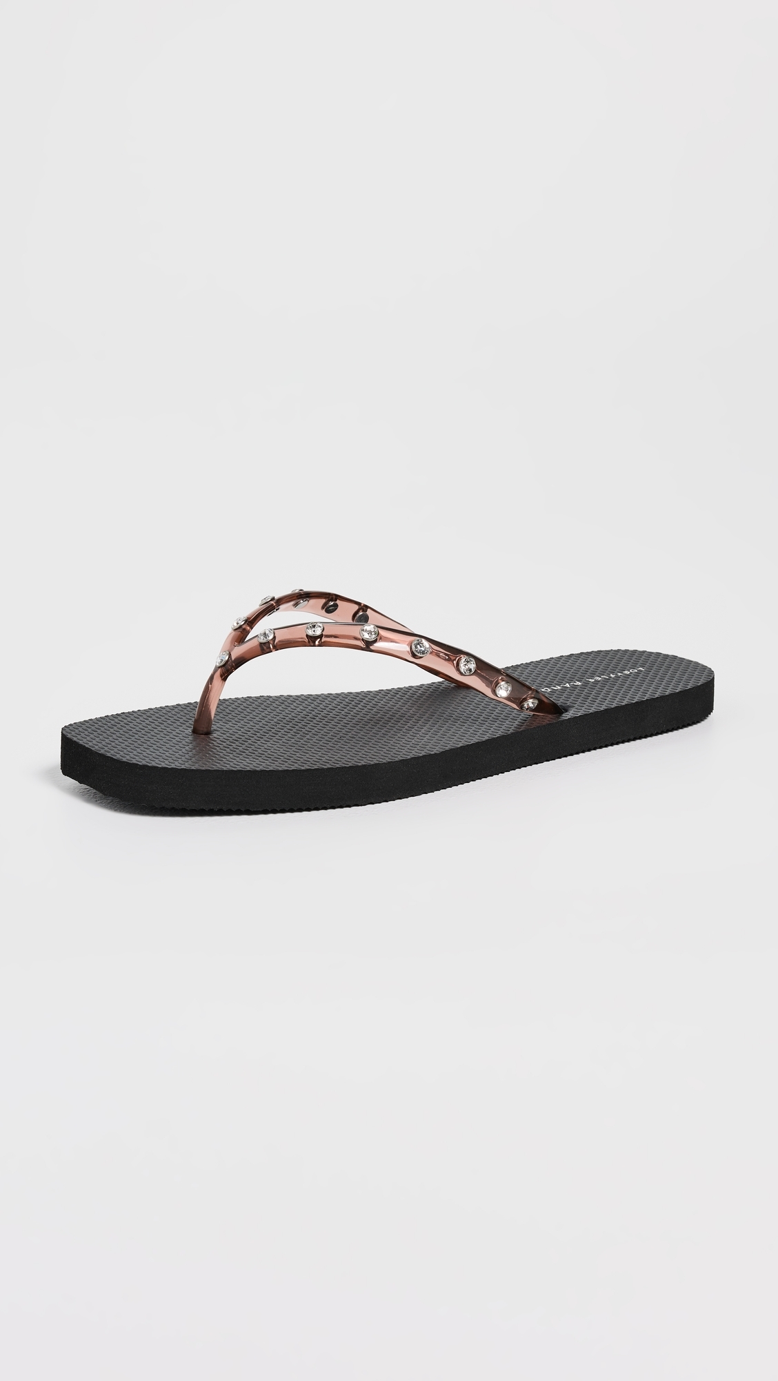 Taryn Crystal Jelly Flip Flops Brown/Black