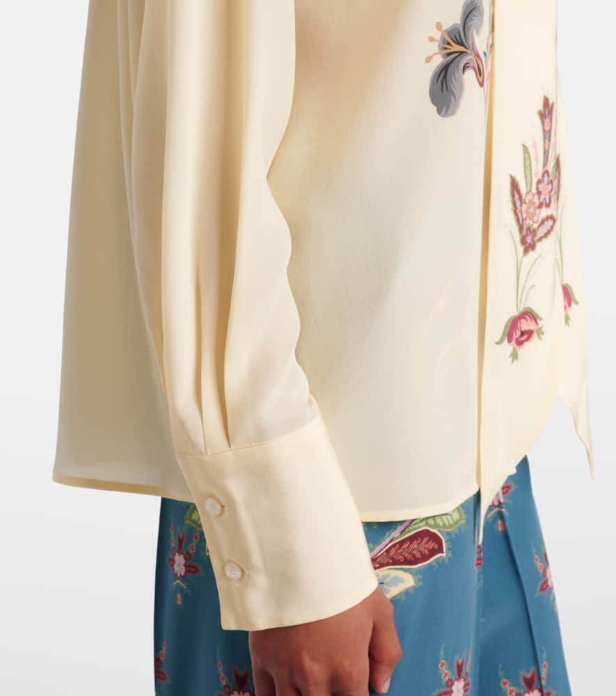 Floral silk blouse