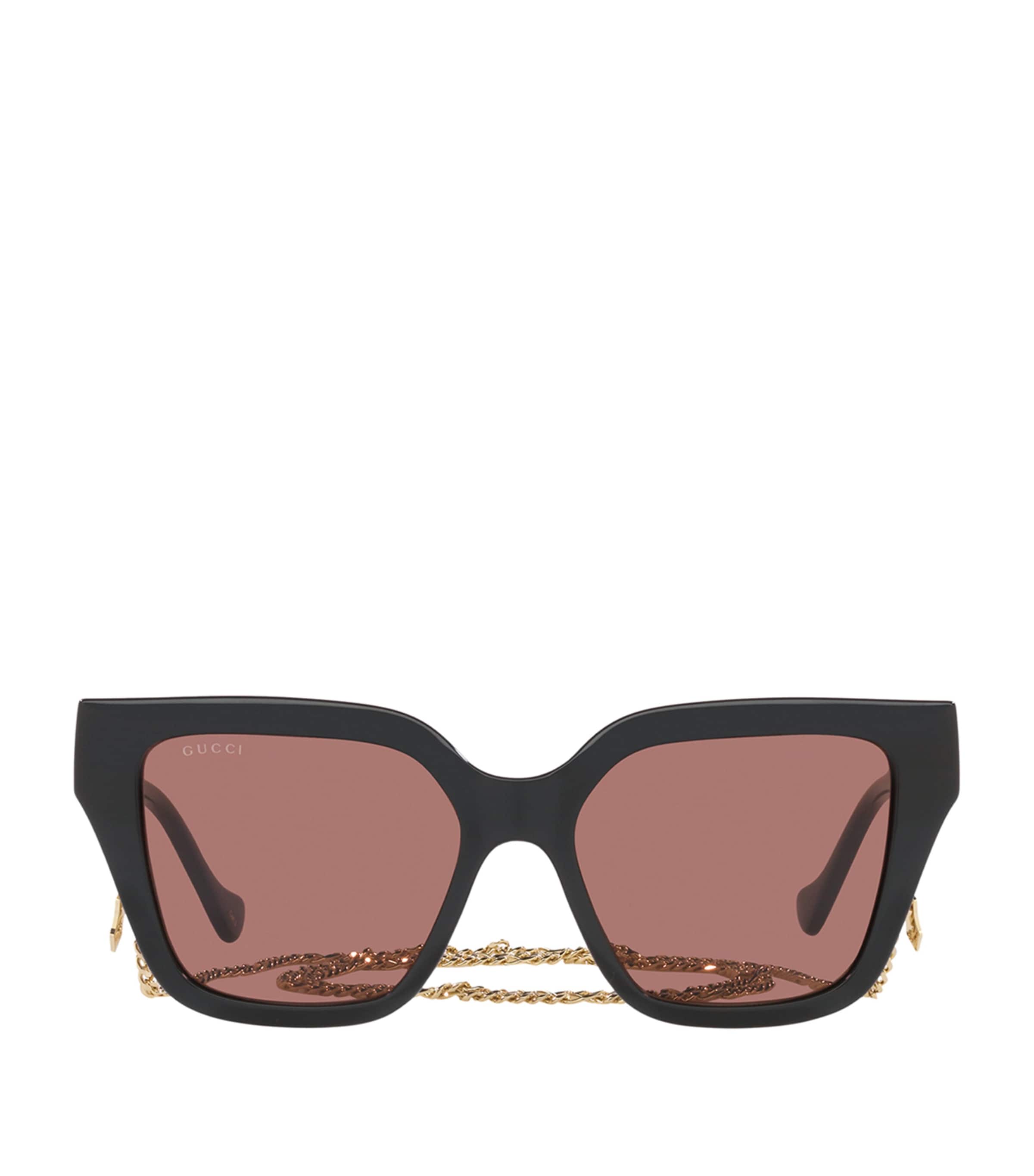 Rectangle Sunglasses with Chain
