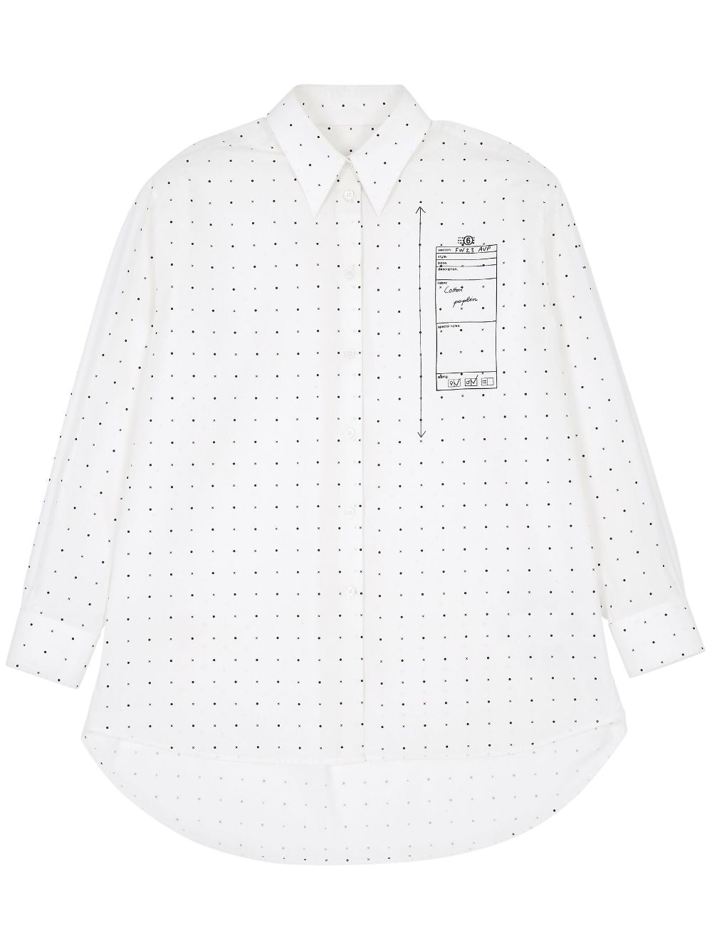 Polka-dot print cotton shirt - White