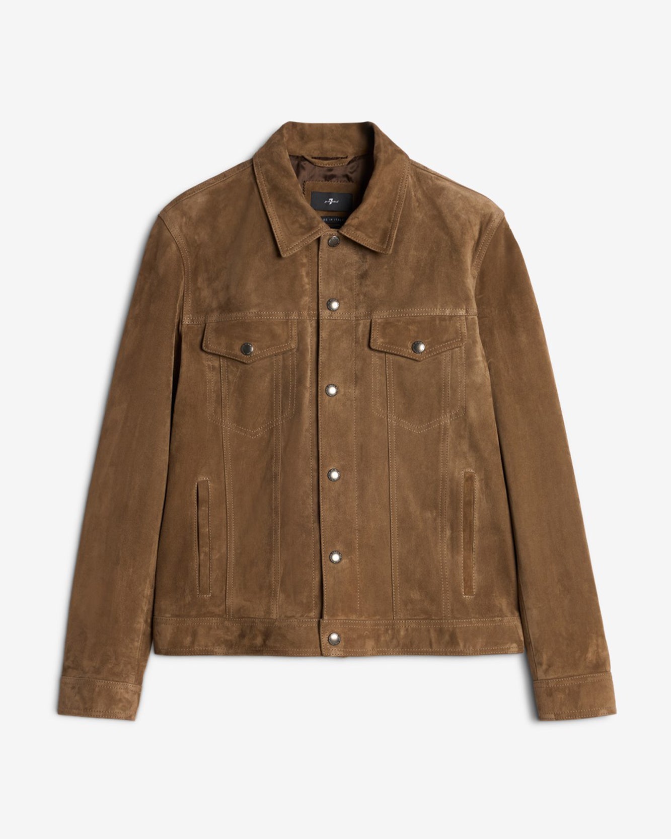 Suede Trucker Jacket In Chestnut