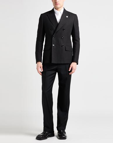 Man Blazer Black Size 36 Linen