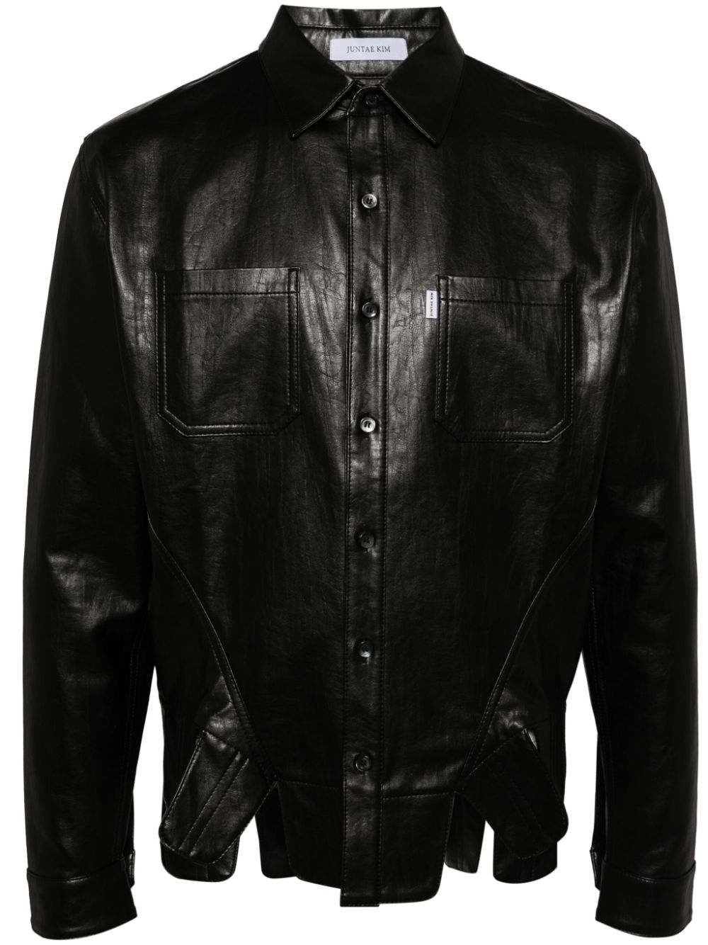 Square petal corset shirt - Black
