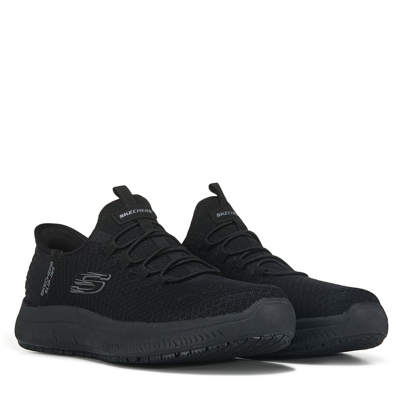 Work Women's Slip-Ins Summits Slip Resistant Sneakers (BLACKBLACK)