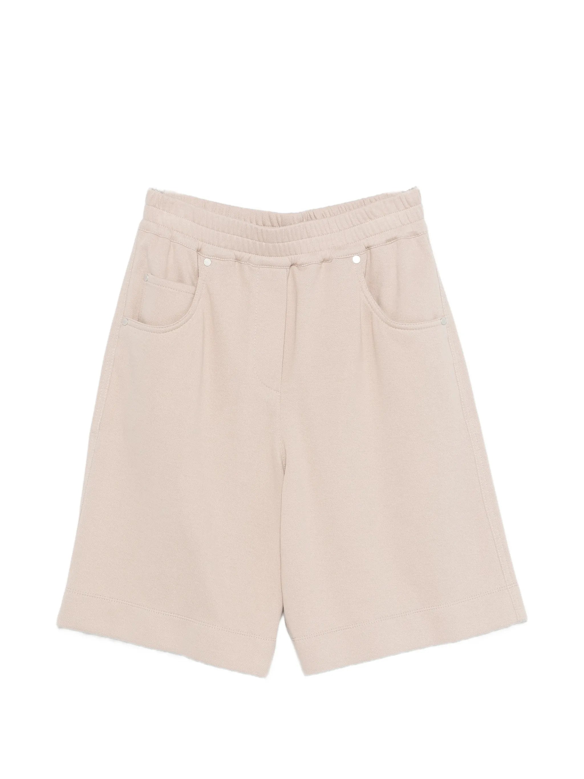 Elasticated Waistband Shorts — Cream