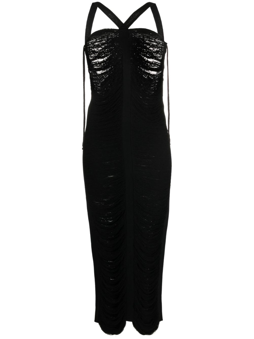 Sleeveless knitted dress - Black