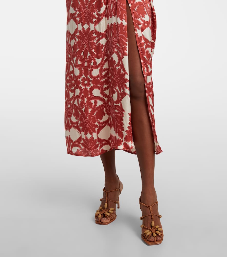 Collina printed satin midi dress