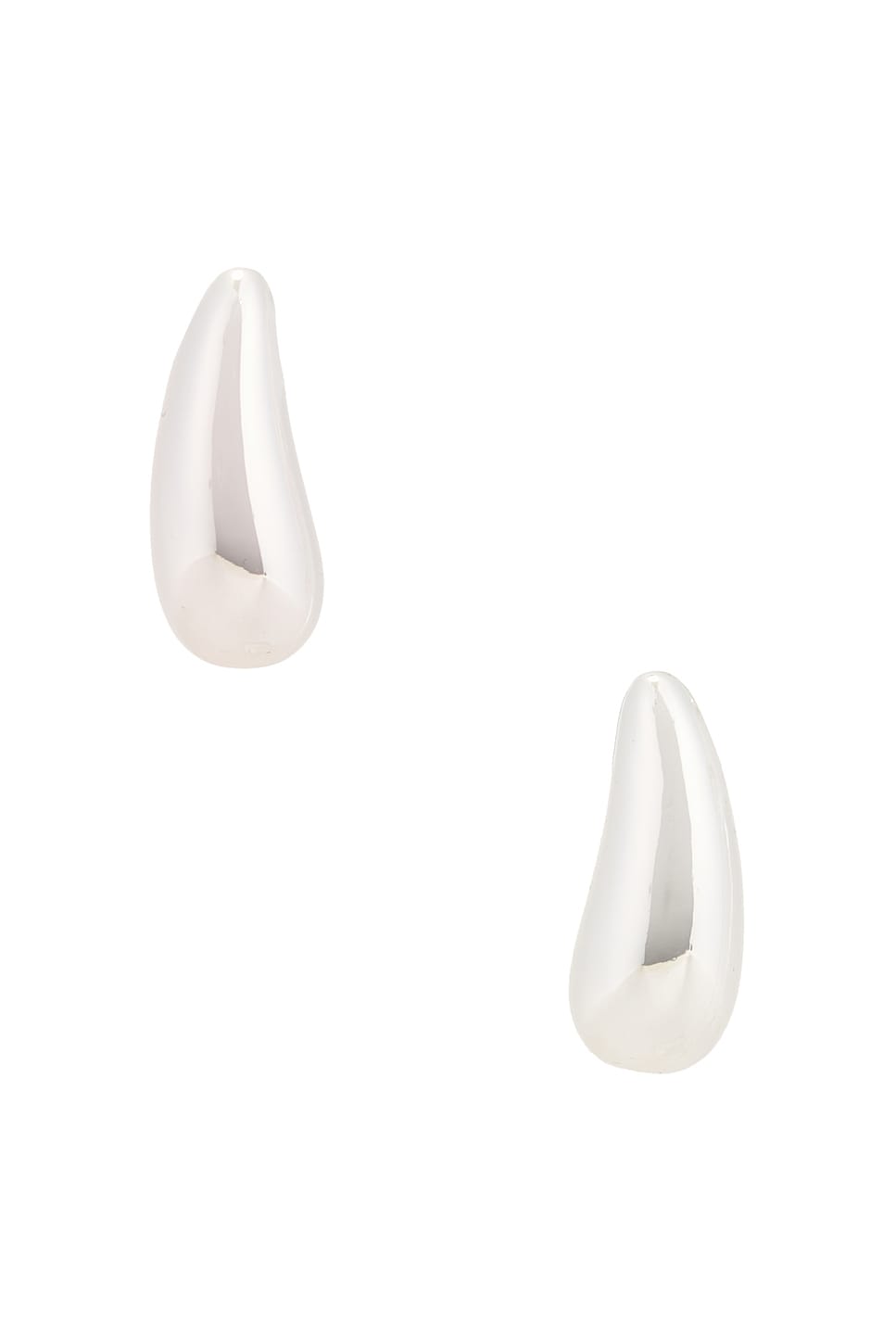 MEGA Penne Earrings in Brass & Sterling Vermeil - Metallic Silver. a