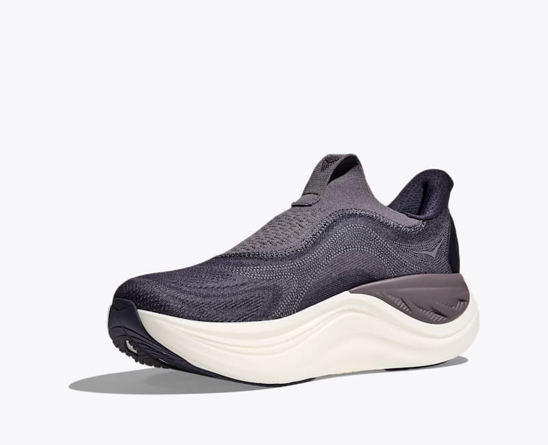 HOKA Men's Skyward Laceless Shoes in Squid Ink/Neon Yuzu