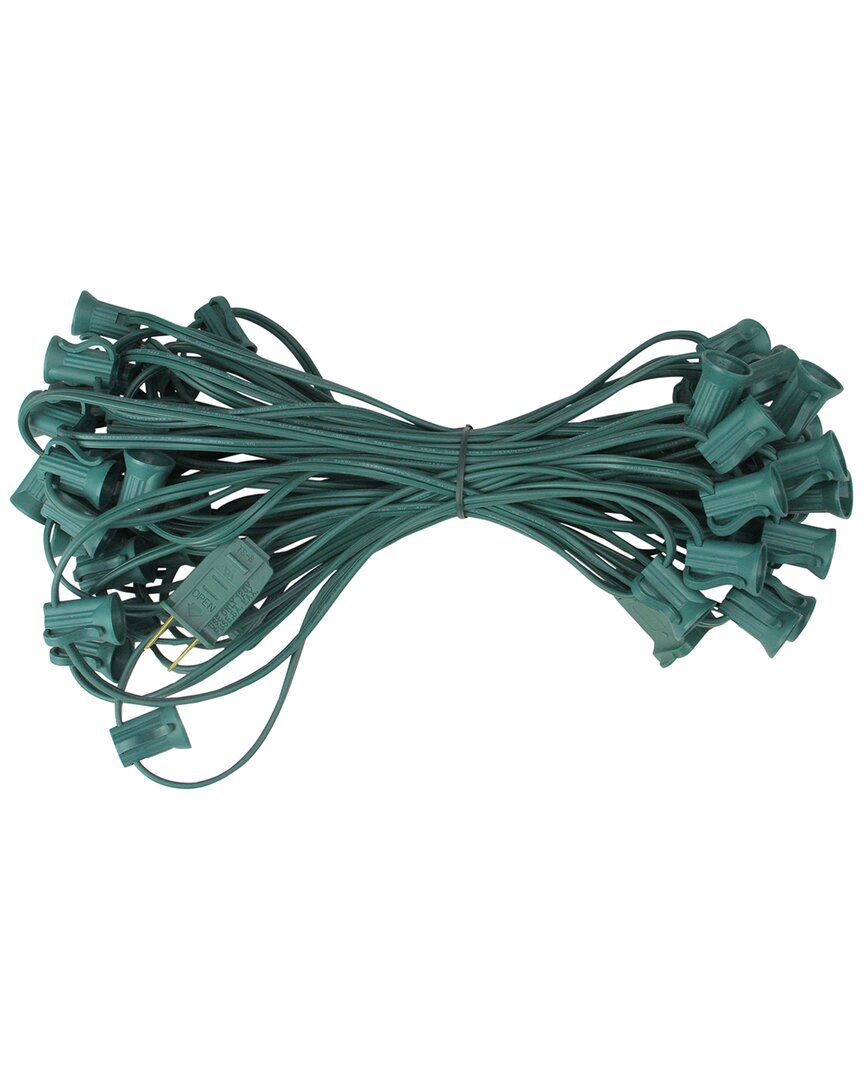 Northlight 50ft Green Contemporary Commercial C7 Christmas Light Socket Set