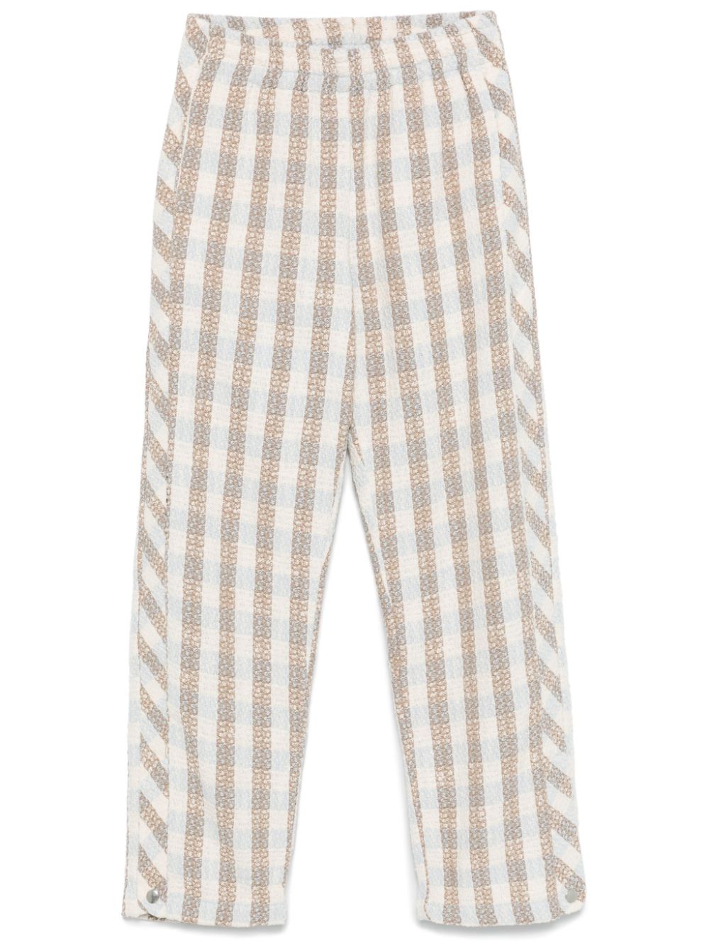 Checked bouclé trousers - Neutrals
