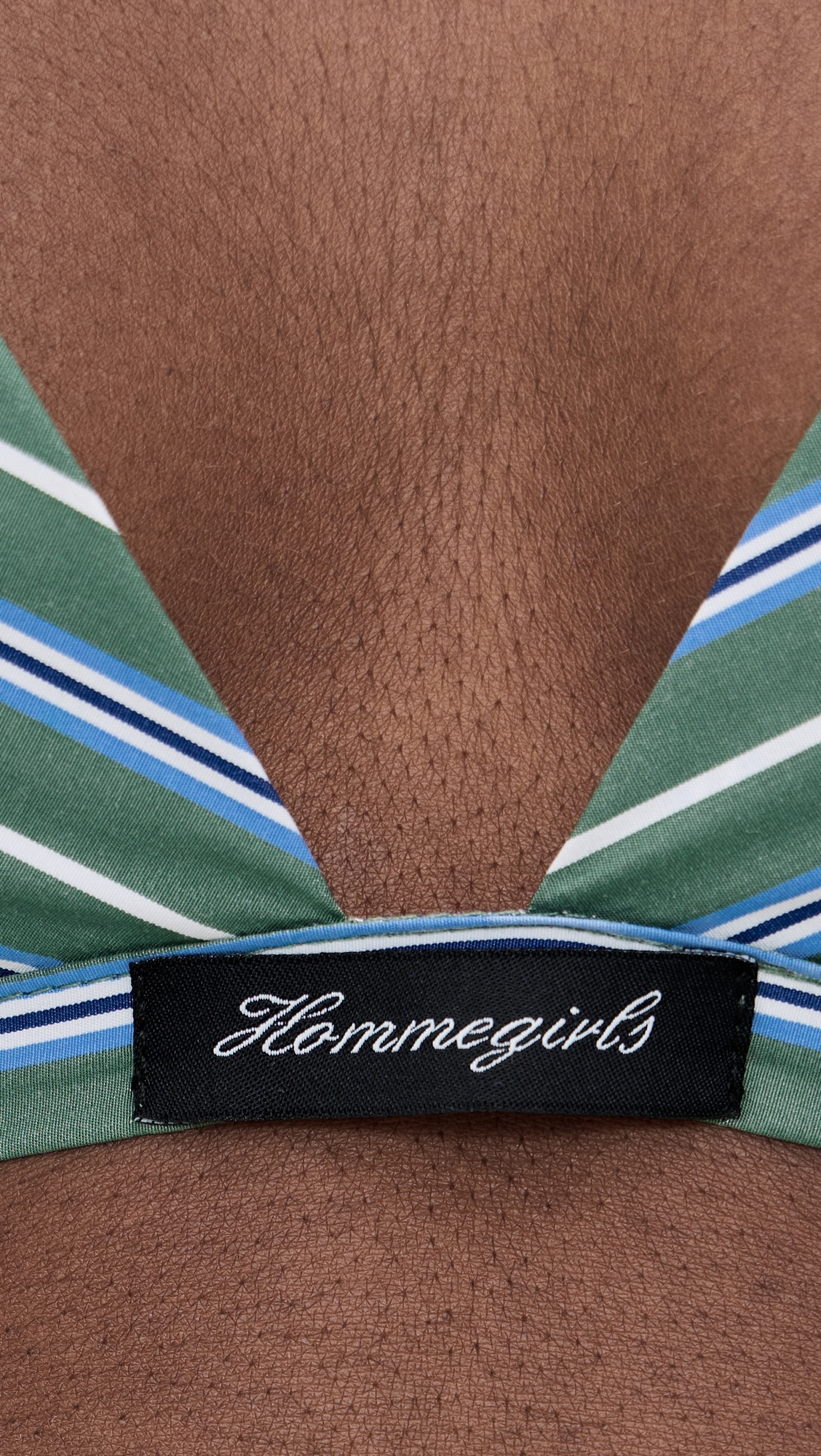 Shirting Bralette Green Porto Stripe