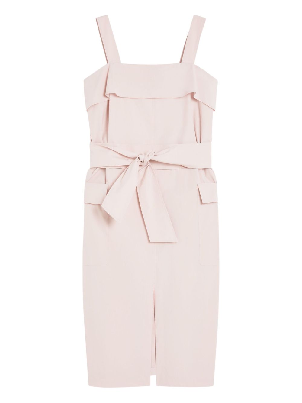 Ruffled strap belted dress - Pink
