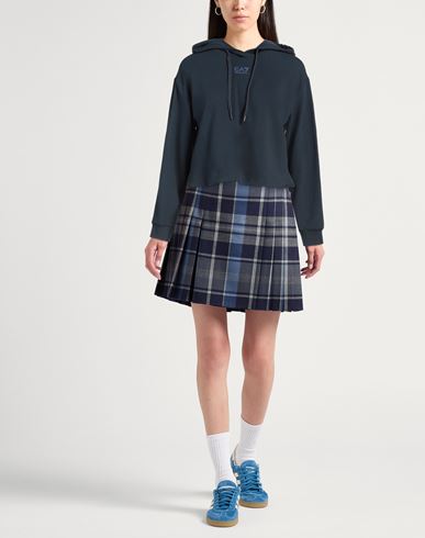 Ea7 Woman Sweatshirt Midnight blue Size M Cotton, Elastane