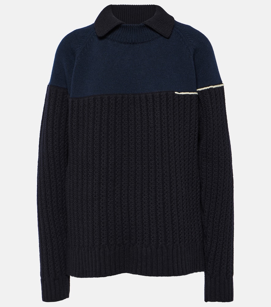 Victoria Beckham Double-collar wool sweater