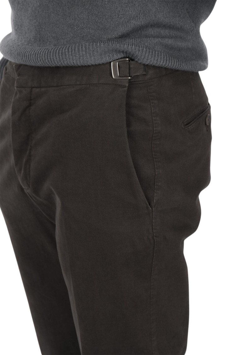 Brown Flat Front Trousers