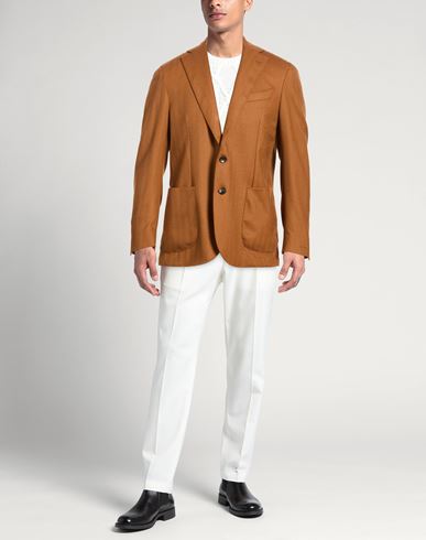 Man Blazer Tan Size 42 Virgin Wool, Silk, Cashmere, Elastane