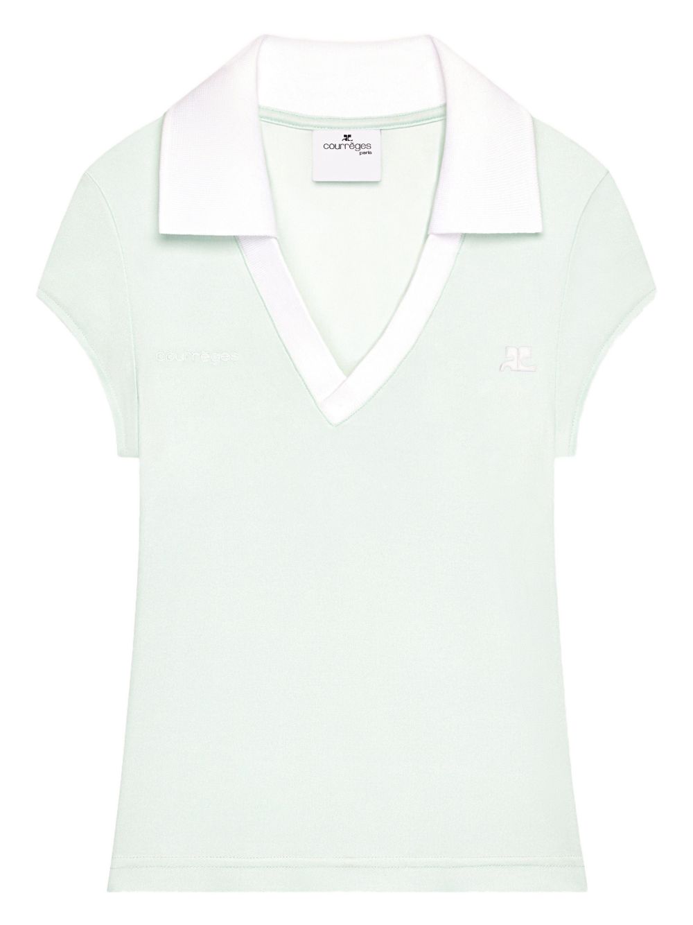 CourrÃ¨ges Logo cropped polo shirt