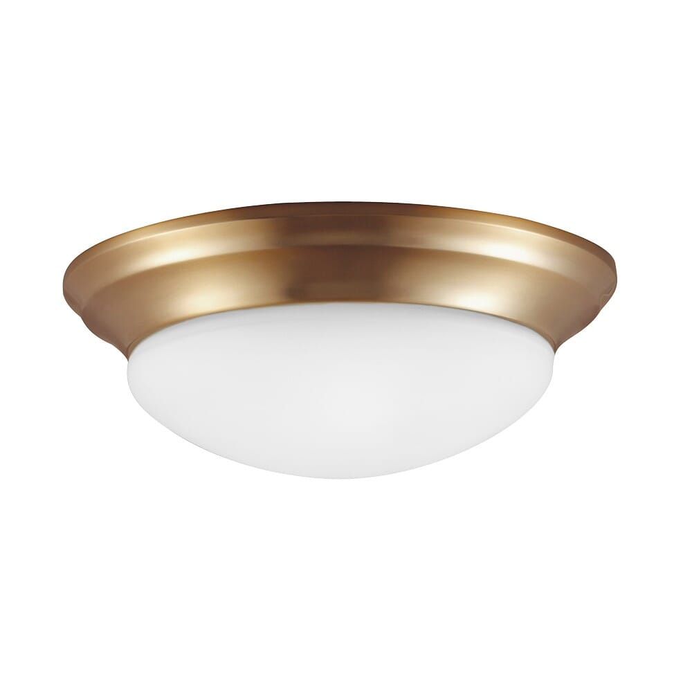 Satin Brass One Light Flush Mount from the Nash Collection