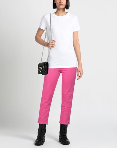 Woman Pants Fuchsia Size 26 Cotton, Elastane