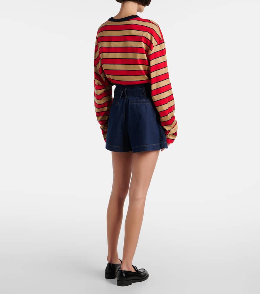 The Paper Bag belted denim shorts