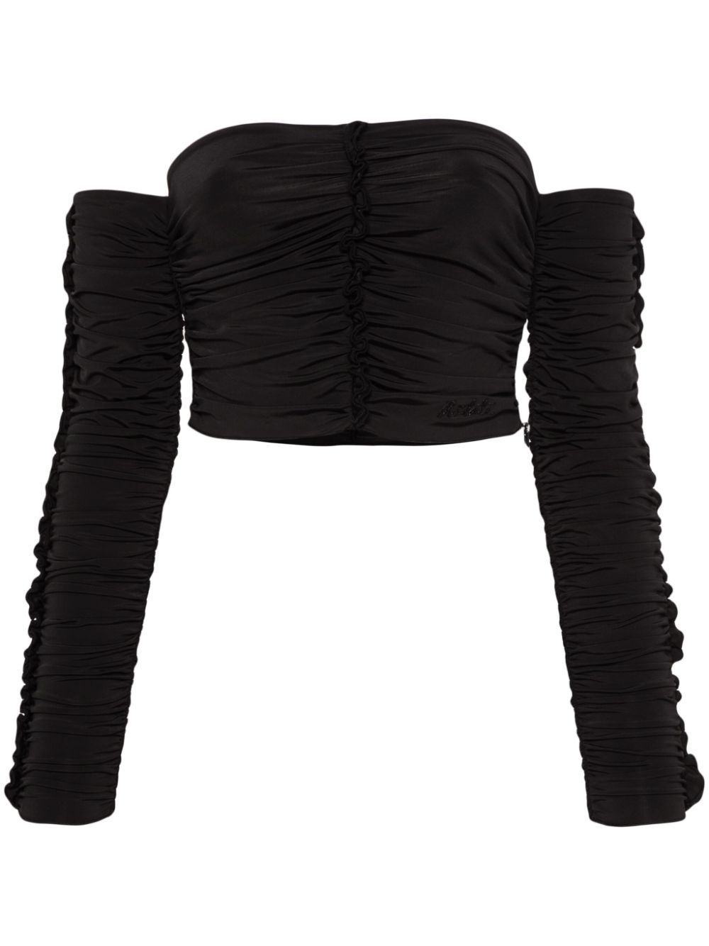Gathered crop top - Black