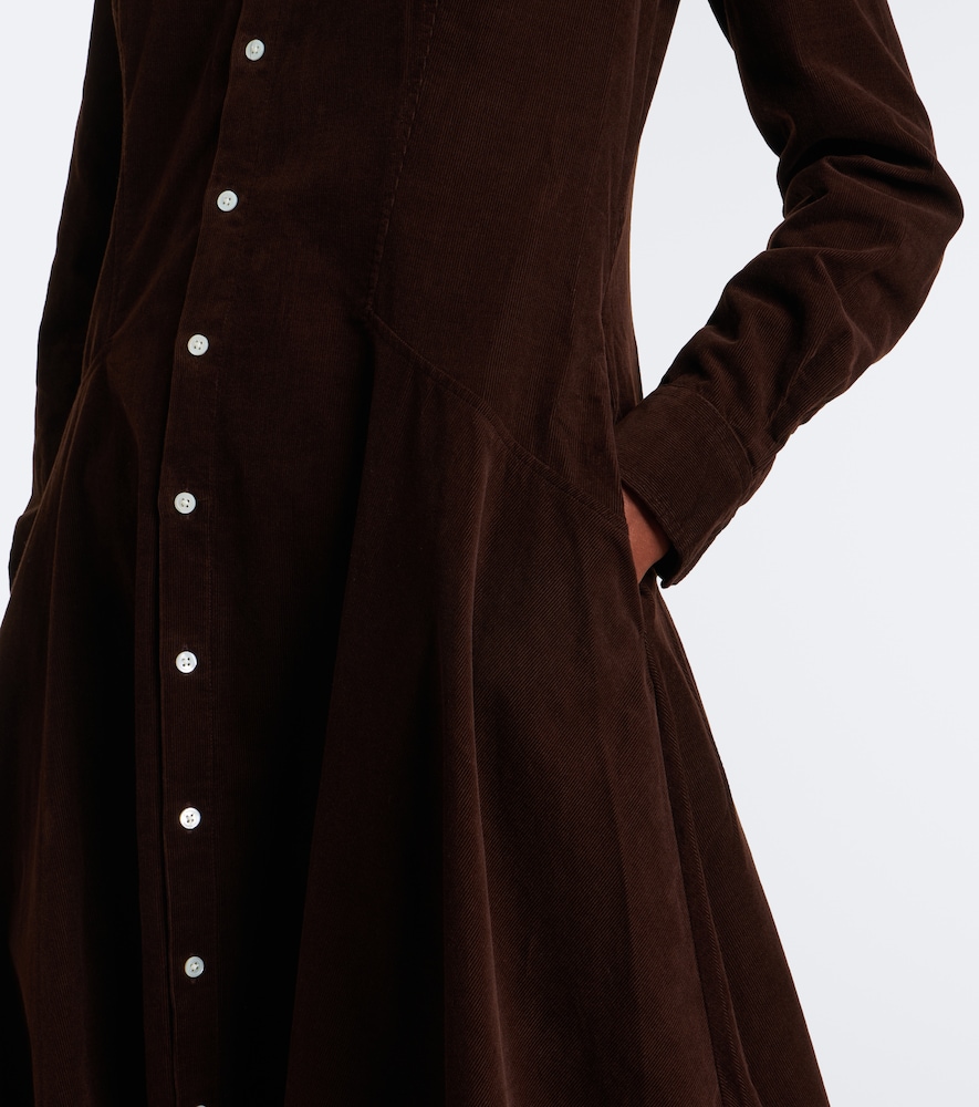 Cotton corduroy midi dress