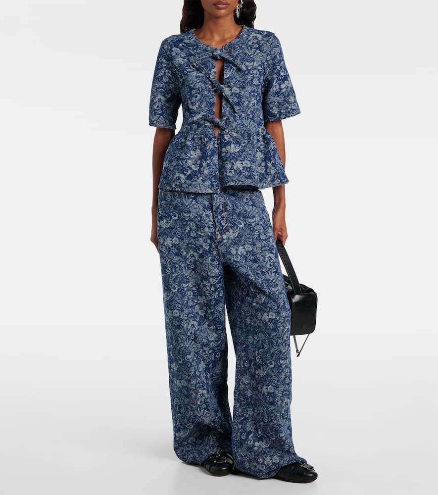 Peplum Tapestry cotton blouse