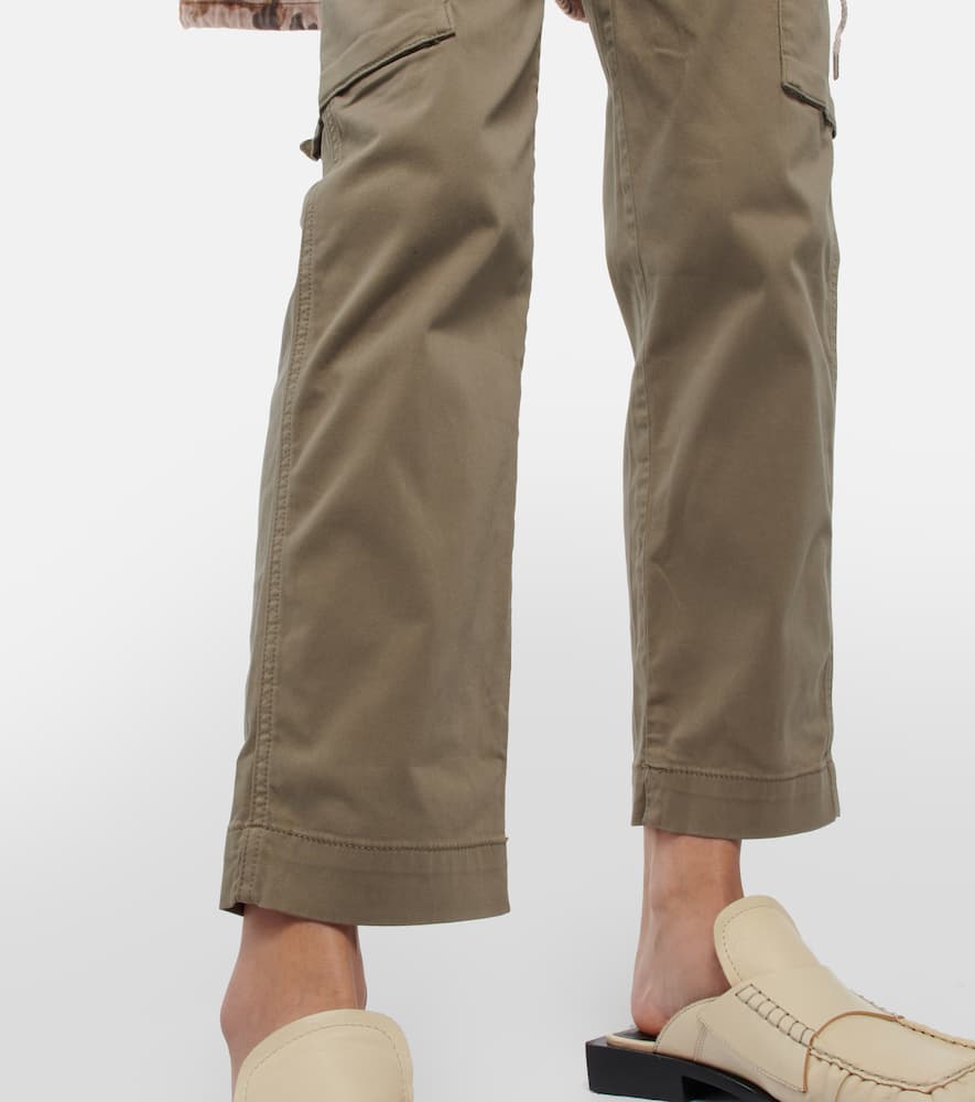 Cropped cotton-blend cargo pants