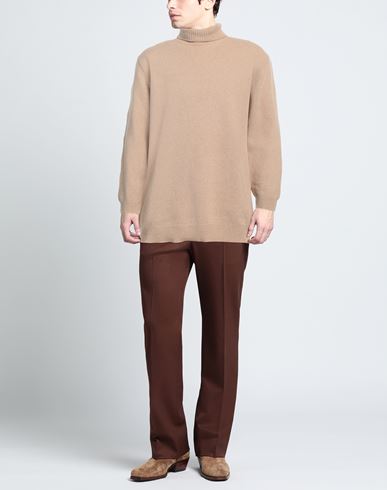 Man Turtleneck Sand Size XXL Wool, Polyamide